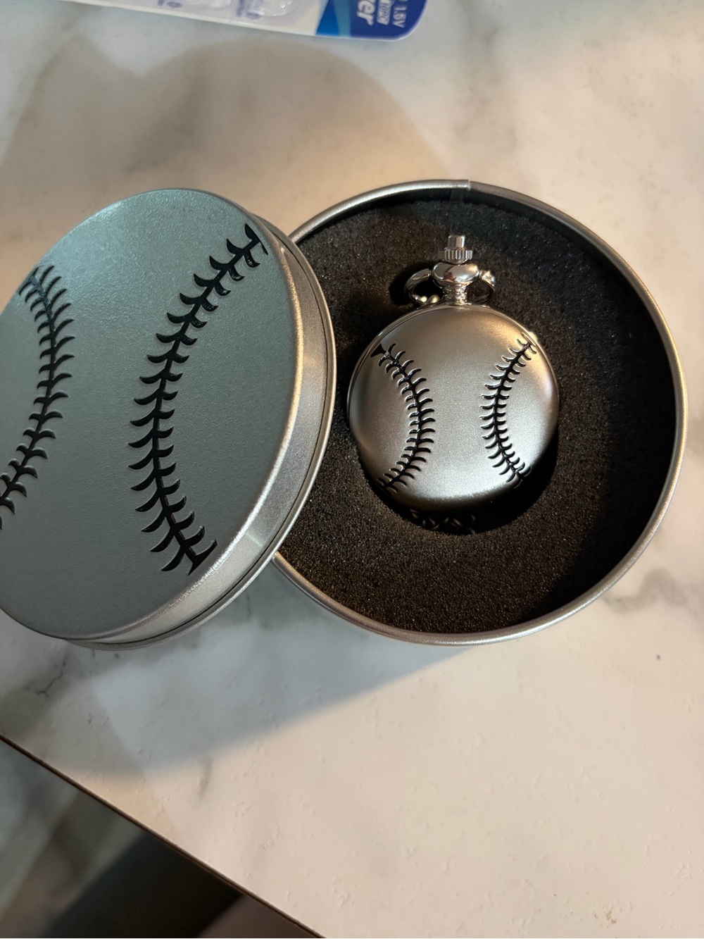 Silver tone Baseball hall of fame pocket watch 2004 original box
